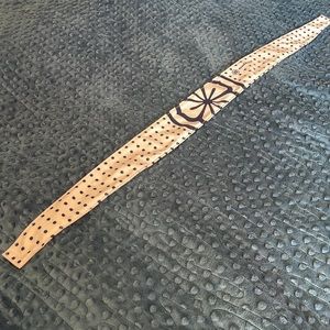 “Karate Kid” headband, blue & white, double-sided.